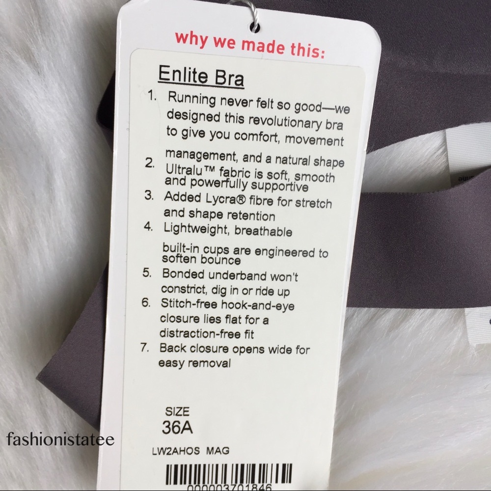 NWT lululemon Enlite bra magnum size 36 A - Picture 4 of 5